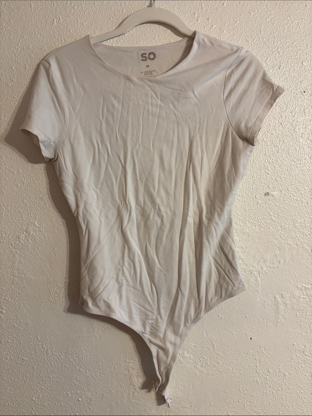 SO White Short Sleeve Bodysuit - Crew Neck